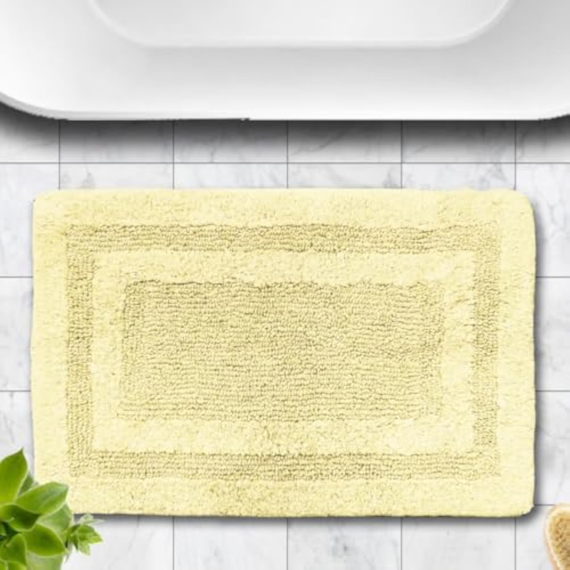 Reversible Cotton Rectangle Bath Mats for Home
